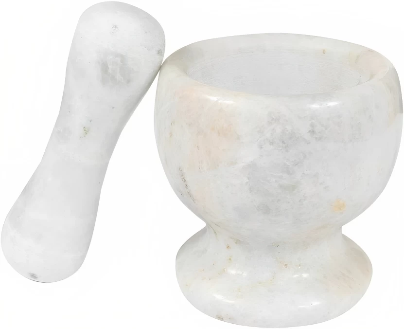 هون ومدق جرانيت، 8.5 سم - أبيض